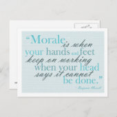 Carte postale Motivation du devis moral (Devant / Derrière)