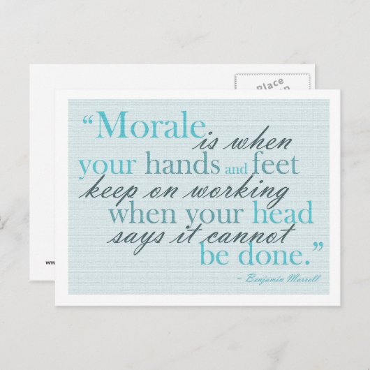 Carte postale Motivation du devis moral (Devant / Derrière)