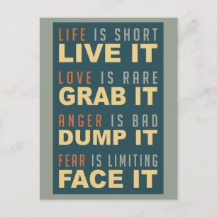 Carte postale Motivation Life Advice