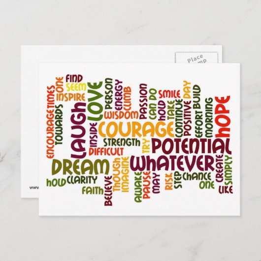 Carte Postale Motivation Mots #1 Positivité (Devant / Derrière)