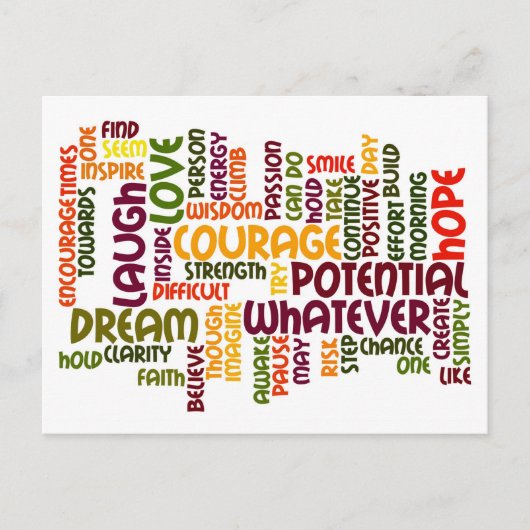 Carte Postale Motivation Mots #1 Positivité (Devant)