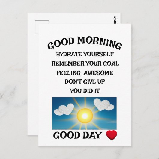 Carte Postale Motivation positive (Devant / Derrière)