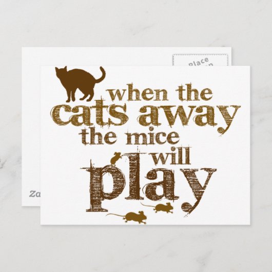 Carte Postale motivation-quand les chats éloigneront les souris (Devant / Derrière)