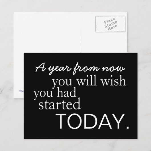 Carte Postale Motivation Start Today (Devant / Derrière)