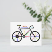 Carte Postale Motivational Bike, Cycle, Vélo, Mots Sport (Debout devant)