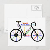 Carte Postale Motivational Bike, Cycle, Vélo, Mots Sport (Devant / Derrière)