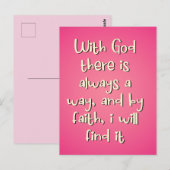 Carte Postale Motivational Faith Basée sur Dieu citation (Devant / Derrière)