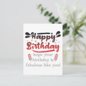 Carte Postale Motivational Joyeux voeux d'anniversaire. (Debout devant)