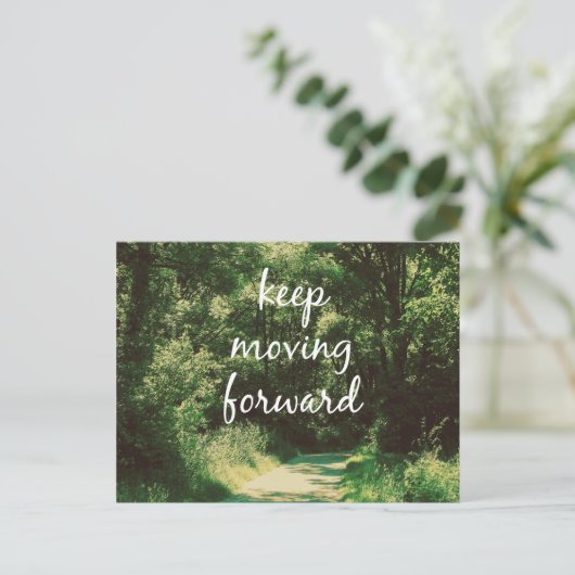 Carte Postale Motivationnel Continuer à avancer le devis (Debout devant)