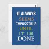 Carte Postale Motivationnel Il Semble Toujours Impossible Citer (Devant / Derrière)