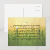 Carte postale Motivationnelle de vie pour l'encour (Devant / Derrière)