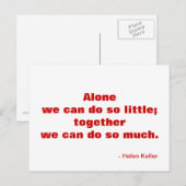 Carte postale motivationnelle sur l'amitié (Devant / Derrière)