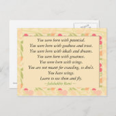 Carte postale Motivative Rumi Citation (Devant / Derrière)