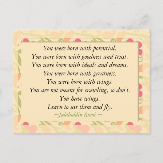 Carte postale Motivative Rumi Citation (Devant)