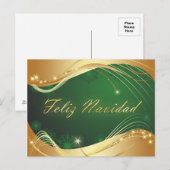 Carte Postale Motivo dorado de Navidad con fondo verde (Devant / Derrière)