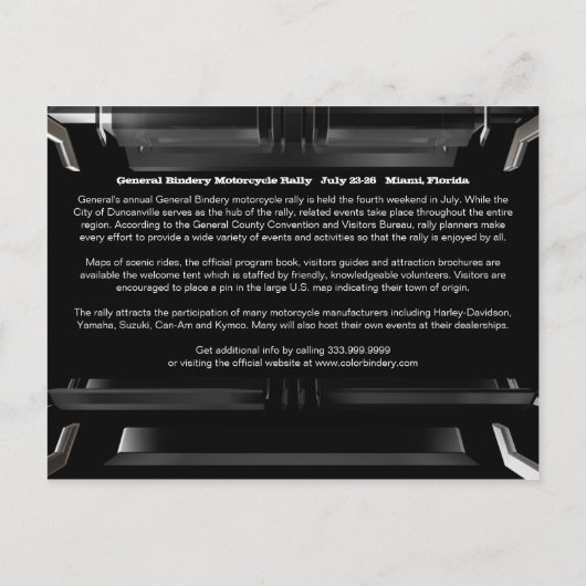 Carte postale moto (Dos)