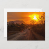 Carte Postale Moto au coucher du soleil (Devant / Derrière)