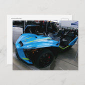 Carte Postale Moto bleu (Devant / Derrière)