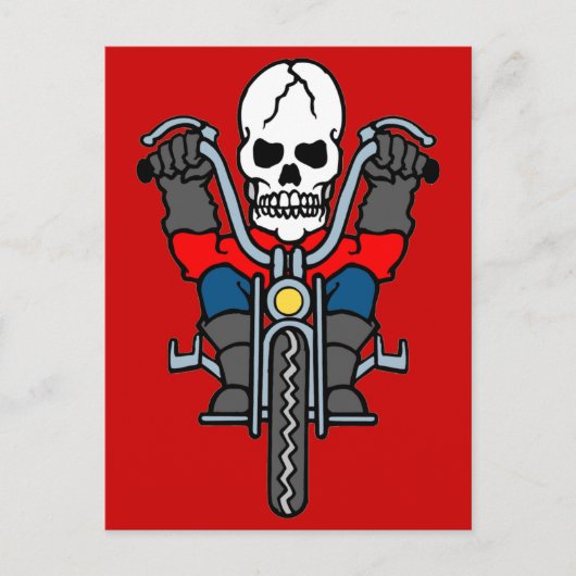 Carte Postale Moto et crâne (Devant)