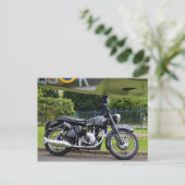 Carte Postale Moto Et Spitfire (Debout devant)