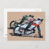 Carte Postale Moto Fast Red Speedway (Devant / Derrière)