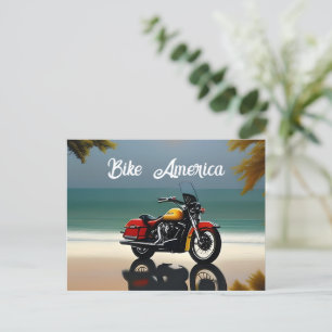 Carte Postale Moto Parking près de l'océan