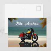 Carte Postale Moto Parking près de l'océan (Devant / Derrière)