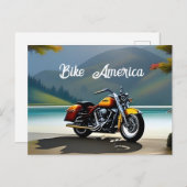 Carte Postale Moto Parking près du lac (Devant / Derrière)