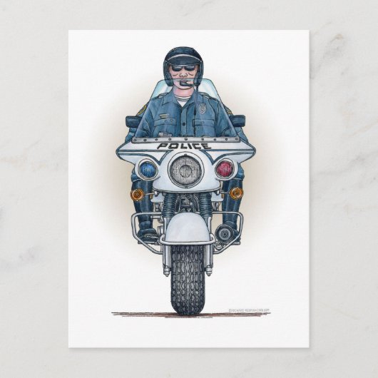 Carte postale Moto Police (Devant)