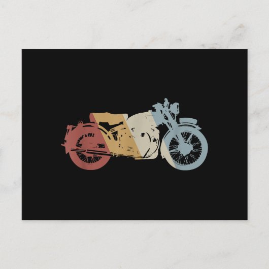 Carte Postale Moto style rétro Vintage (Devant)