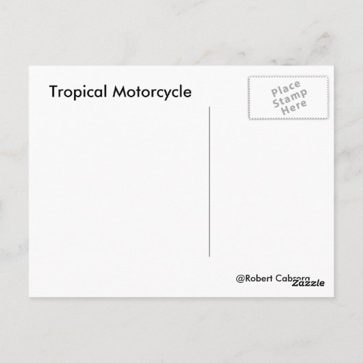 Carte Postale Moto tropicale (Dos)