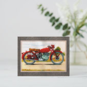 Carte Postale Moto Vintage Aquarelle (Debout devant)
