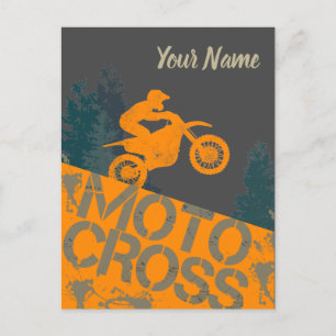 Carte Postale Motocross Biker Moto Vintage et Moto