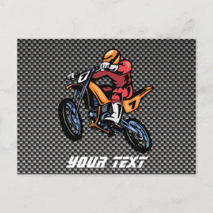 Carte Postale Motocross Faux en fibre de carbone