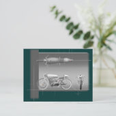 CARTE POSTALE MOTOCYCLE DESIGN ART. (Debout devant)