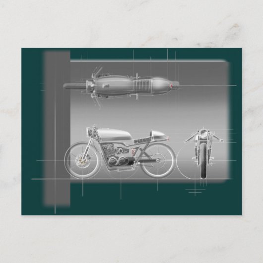 CARTE POSTALE MOTOCYCLE DESIGN ART. (Devant)