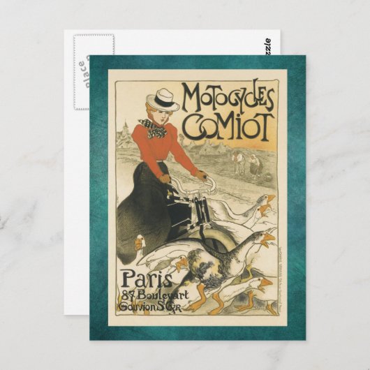 Carte Postale Motocycles Comiot Par Theophile Alexandre Steinlen (Devant / Derrière)