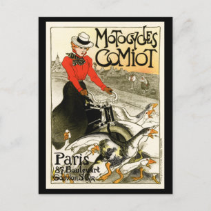 Carte Postale Motocycles Comiot, Steinlen
