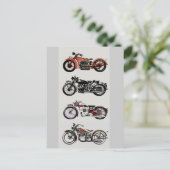 Carte Postale MOTOCYCLES vintages (Debout devant)