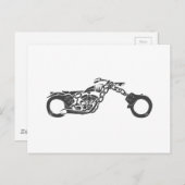 Carte Postale motocyclette à hélico (Devant / Derrière)