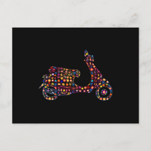 Carte Postale Motocyclette Motif à fleurs