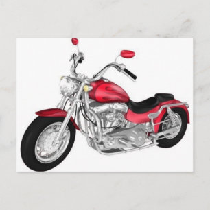 Carte Postale motocyclette rouge
