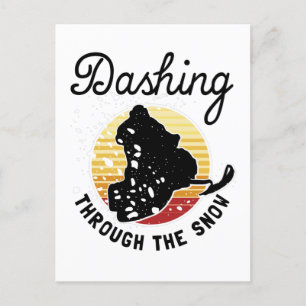 Carte Postale Motoneige - Dashing À Travers La Neige