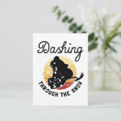 Carte Postale Motoneige - Dashing À Travers La Neige (Debout devant)