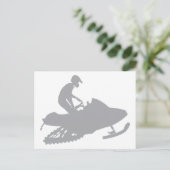 Carte Postale Motoneige gris argent (Debout devant)