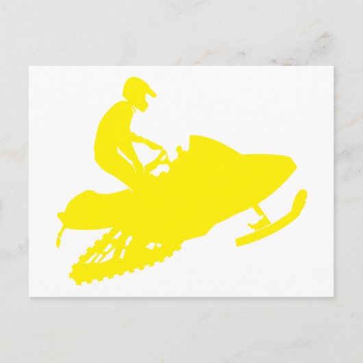 Carte Postale Motoneige jaune (Devant)