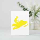 Carte Postale Motoneige jaune (Debout devant)