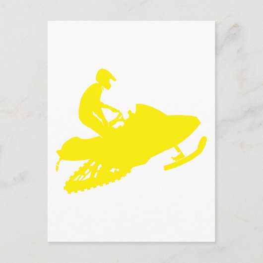 Carte Postale Motoneige jaune (Devant)