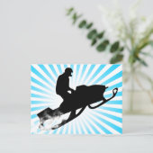 Carte Postale motoneige. piste en poudre. (Debout devant)