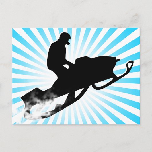 Carte Postale motoneige. piste en poudre. (Devant)